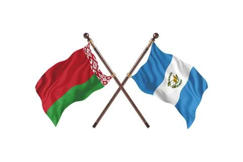 Belarus Versus Guatemala  Two countries Flags background Stock Illustration