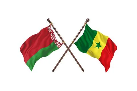 Belarus Versus Senegal  Two countries Flags background Stock Illustration
