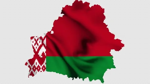 Belarus waving flag map with alpha channel and seamless loop Stock Footage 171286071