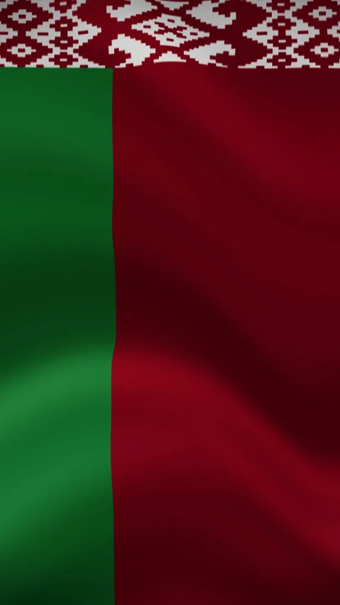 Belarus Waving Flag in Vertical Orientation – Realistic Loop Animation Stock Footage 294947719