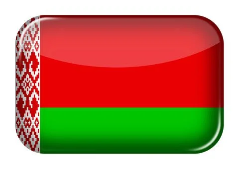 Belarus web icon rectangle button with clipping path 3d illustration Stock Illustration