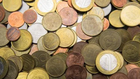 Belarusian coins are on the table Фото