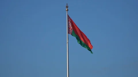 Belarusian Flag Video stock 128455025