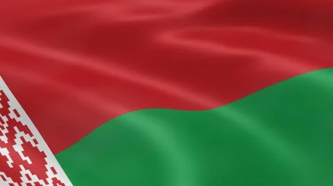 Belarusian flag in the wind Stock Photos
