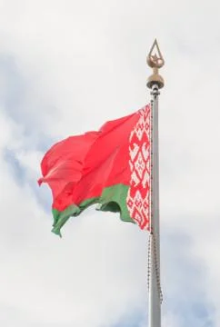 Belarussian flag close up Foto stock
