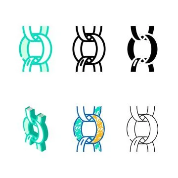 Belcher rolo chain forms color icon vector Stock Illustration