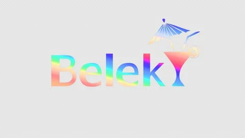 Belek. Color gradient animated text. Transparent Alpha channel, 4K. Stock Footage 154886014