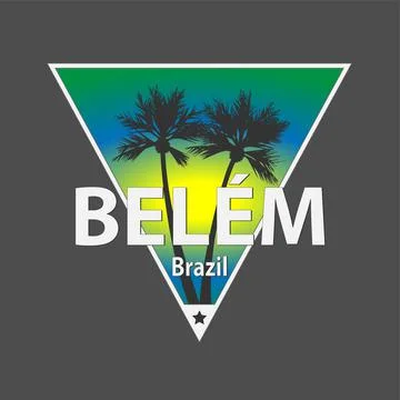 Belem City Brazil editable vector file Tee Design Stock Illustration