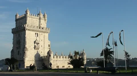 Belem Landmark (Torre de Belém) Stock Footage 21828346