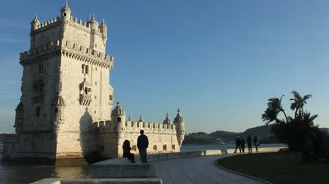 Belem Landmark (Torre de Belém) Stock Footage 21868206