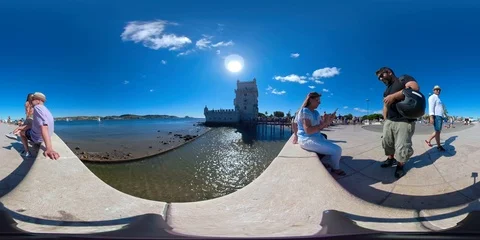 Belém Tower 360 VR Stock Footage 94370651