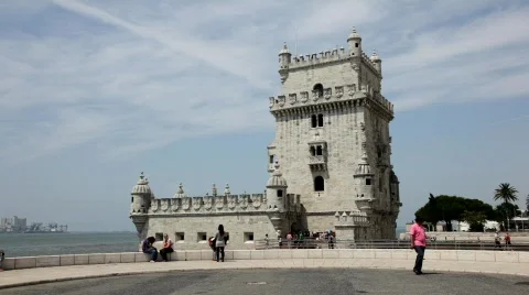 Belem Tower, Lisbon Stock Footage 813029