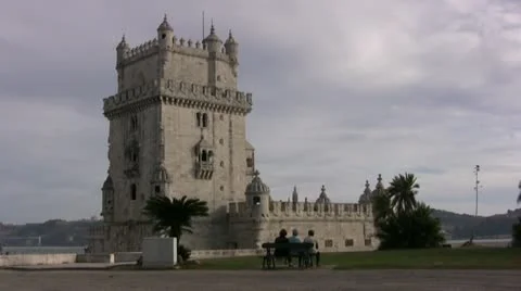 Belem Tower in Lisbon Stock Footage 20049800