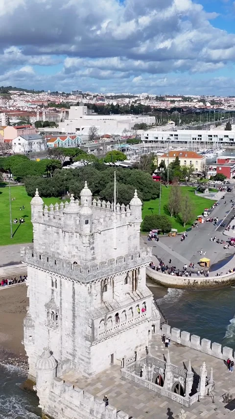 Belem Tower At Lisbon In Lisbon District Portugal. Stock Footage 338101879