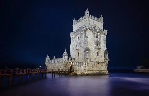 Belem Tower &amp; Long Exposure Stock Photos