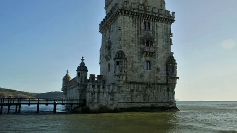 Belem Tower reflects Stock Footage