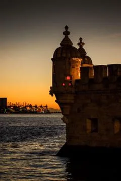Belem Tower Sunset Stock Photos