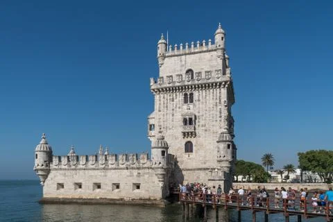 Belem Tower on the Tagus river Stock Photos
