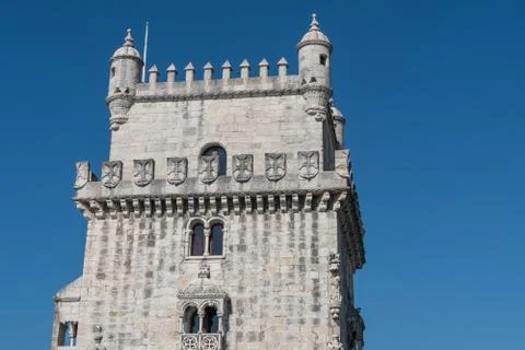 Belem Tower on the Tagus river Stock Photos