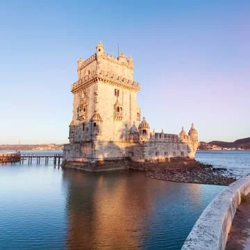 Belem Tower on the Tagus River. Stock Photos