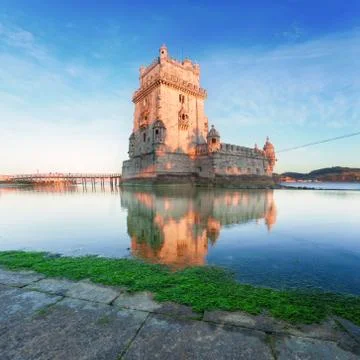 Belem Tower on the Tagus River. Stock Photos