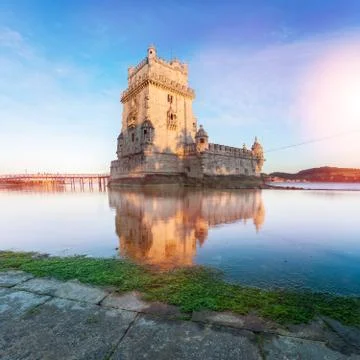 Belem Tower on the Tagus River. Stock Photos