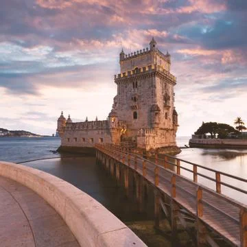 Belem Tower on the Tagus River. Stock Photos