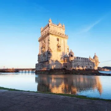 Belem Tower on the Tagus River. Stock Photos