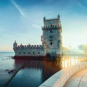 Belem Tower on the Tagus River. Stock Photos
