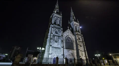 Belfast Cathedral at Night Stock Footage 62896147