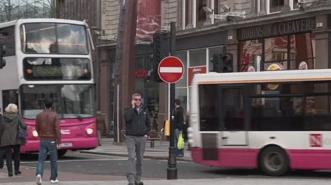 Belfast Double Decker Bus - 2 스톡 동영상 44171241