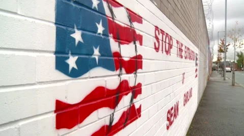 Belfast mural of US Flag 库存影片 889943