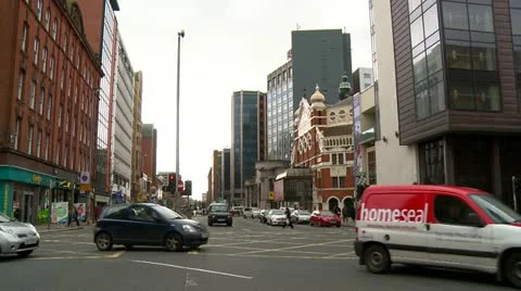 Belfast Opera House Great Victoria St. Traffic Lights Stock Footage 10902027