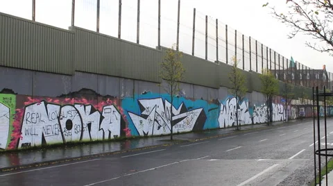 Belfast Peace Line Stock-Footage 44924442