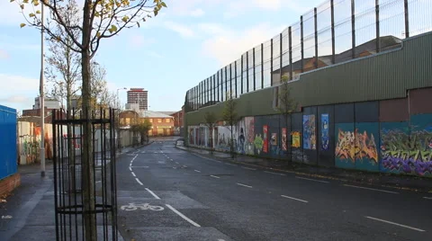 Belfast Peace Wall Stock-Footage 44924003