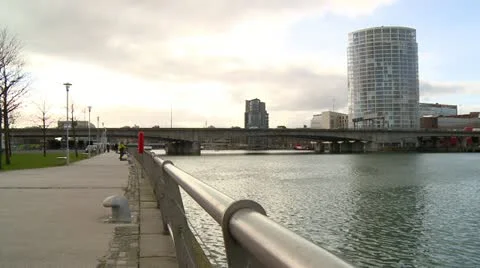 Belfast Queen's Quay Stock Footage 10900846