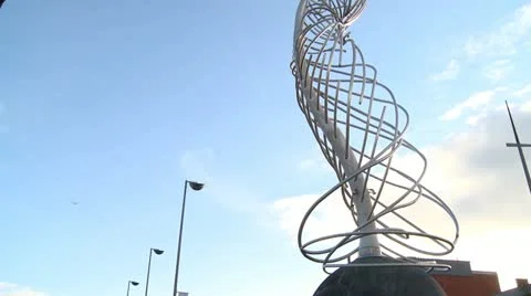Belfast the Ring Of Thanks Giving Statue (tilt) 库存影片 10902545
