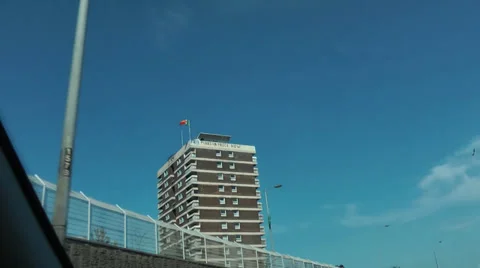 Belfast Skyline From Car Window Stock Footage 36872471