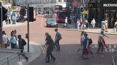 Belfast view from the bus in Belfast Stock Footage 90910642