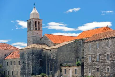 Belfry and convent Stock Photos