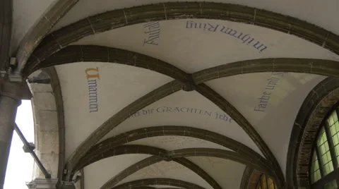 The Belfry of Bruges' gothic ceiling Stock Footage 59664330
