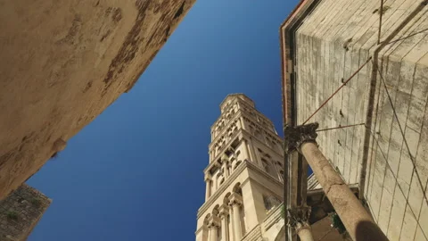Belfry of Saint Domnius Cathedral, Split Video stock 219975039