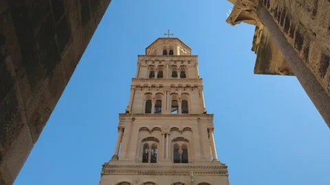 Belfry of Saint Domnius Cathedral, Split, Croatia Stock Footage 219975357