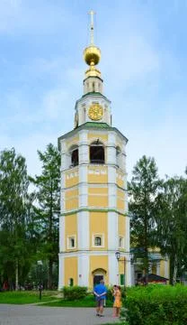 Belfry of Savior-Transfiguration Cathedral of Uglich Kremlin, Russia Foto stock