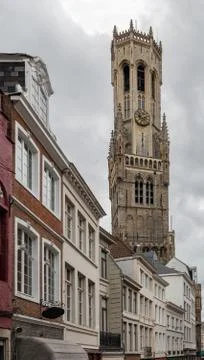 Belfry Tower of Bruges Stock Photos