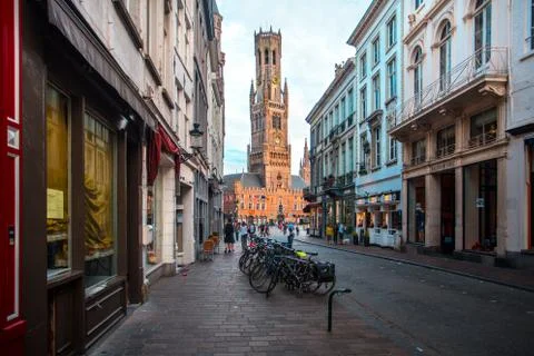 The Belfry tower of Brugge Stock Photos