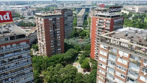 Belgade Buildings Stock Footage 112027831