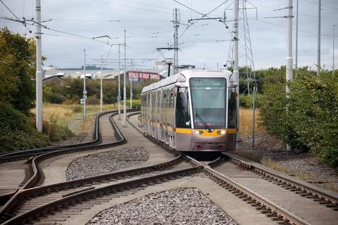 Belgard Luas interchange at Red Line stop in Tallaght Stock Photos