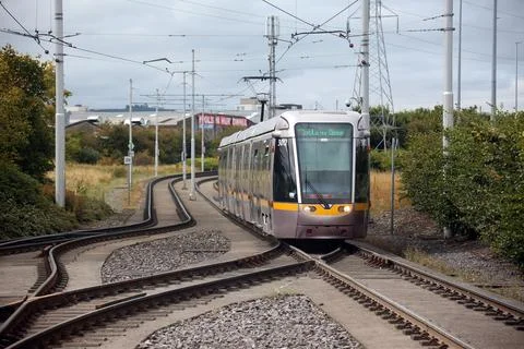 Belgard Luas interchange at Red Line stop in Tallaght Stock Photos