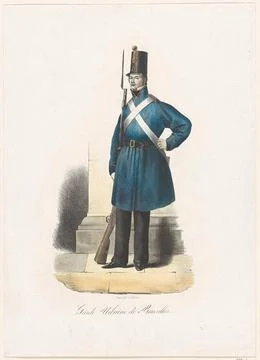 Belgian city guard, 1830; Garde Urbaine De Bruxelles. A member of the volu... Stock Photos